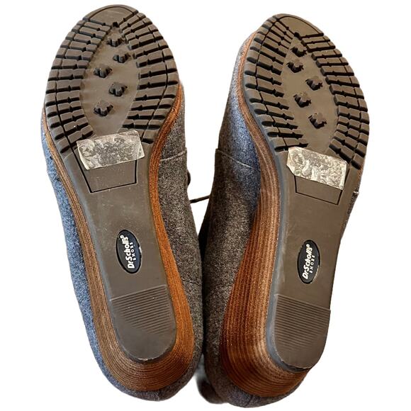 DR. SCHOLL'S Close Call Boots‎ Women's 9.5 Gray Lace Up Wedge Ankle 2.5" Heel - Picture 6 of 6